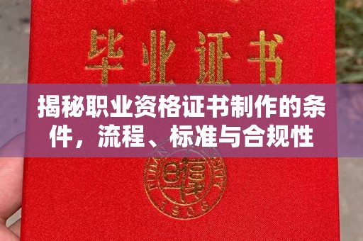 召陵揭秘职业资格证书制作的条件，流程、标准与合规性